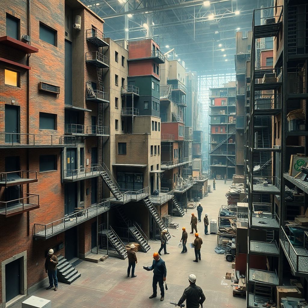 Масштабная строительство декораций под реализм сюжета в кино и театре