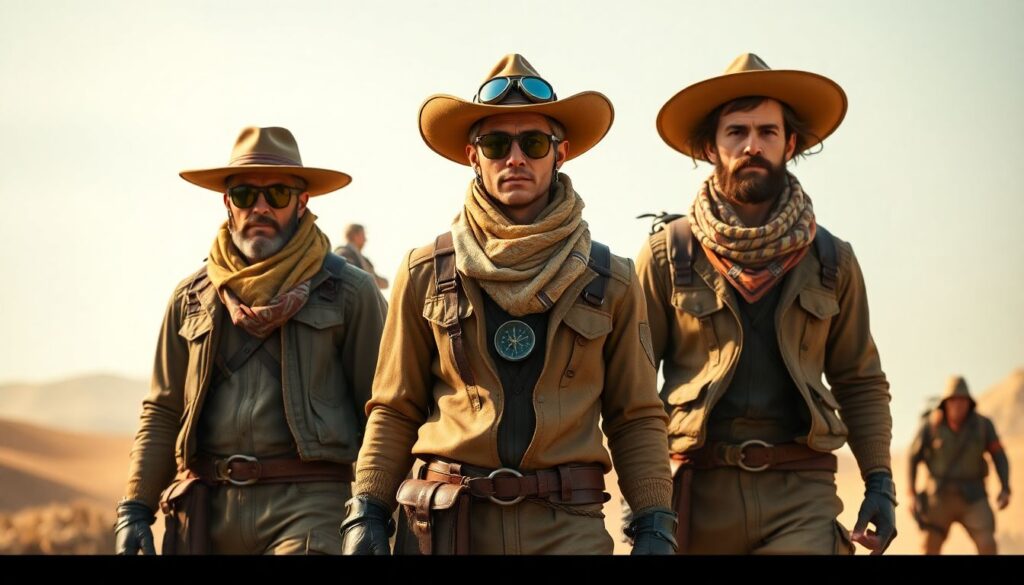 Как выглядят костюмы в охотничьих и приключенческих сценах - иллюстрация