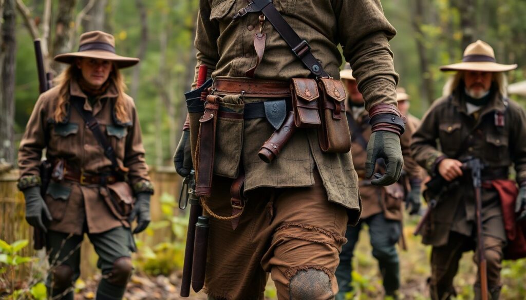 Как выглядят костюмы в охотничьих и приключенческих сценах - иллюстрация