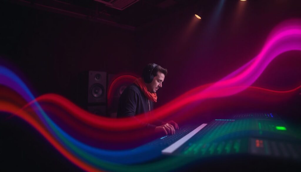 Как подбирают.instrumental музыкальное сопровождение к погоням - иллюстрация